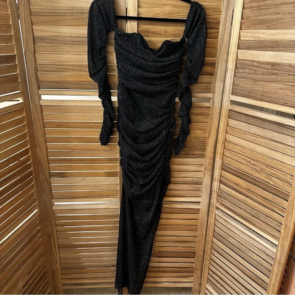 Lovers Friends DEIDRA MAXI DRESS in Metalic Black Size S